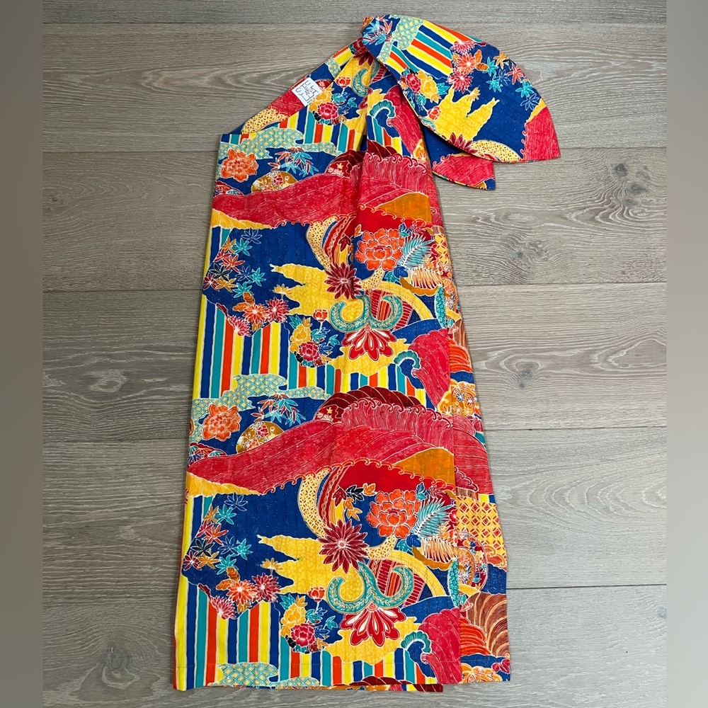 Stella Jean Perduta Knotted One Shoulder Dress